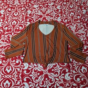 Striped Brown Women's Top